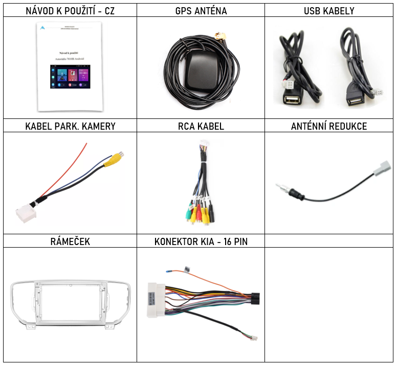 CZ Příslušenství pro autorádio Podofo n pro Kia Sportage KX5 s CarPlay AndroidAuto - evtech.cz